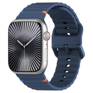 VibEdge Ocean Sports Silicone Strap For Apple Watch Series-1-11 | Size- 42mm-49mm - Blue