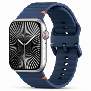 VibEdge Ocean Sports Silicone Strap For Apple Watch Series- 1-11 | Size- 42mm-49mm - Blue