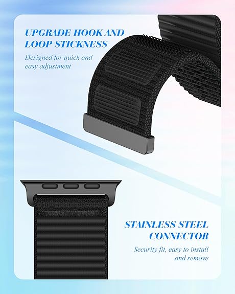 VibEdge Premium Nylon Sport Loop Band Compatible with Apple Watch Series 1-11 | 42mm-49mm - Image 3